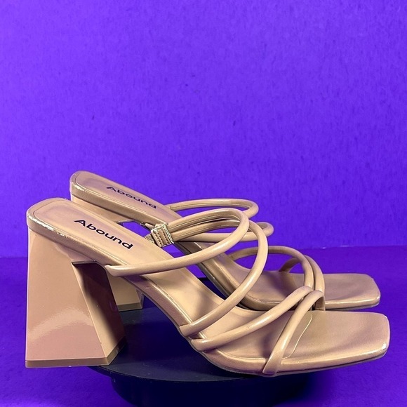 ABound Austyn Tan Mocha Strappy Block Heel Sandal Women's Shoe Size 8 - Picture 1 of 9